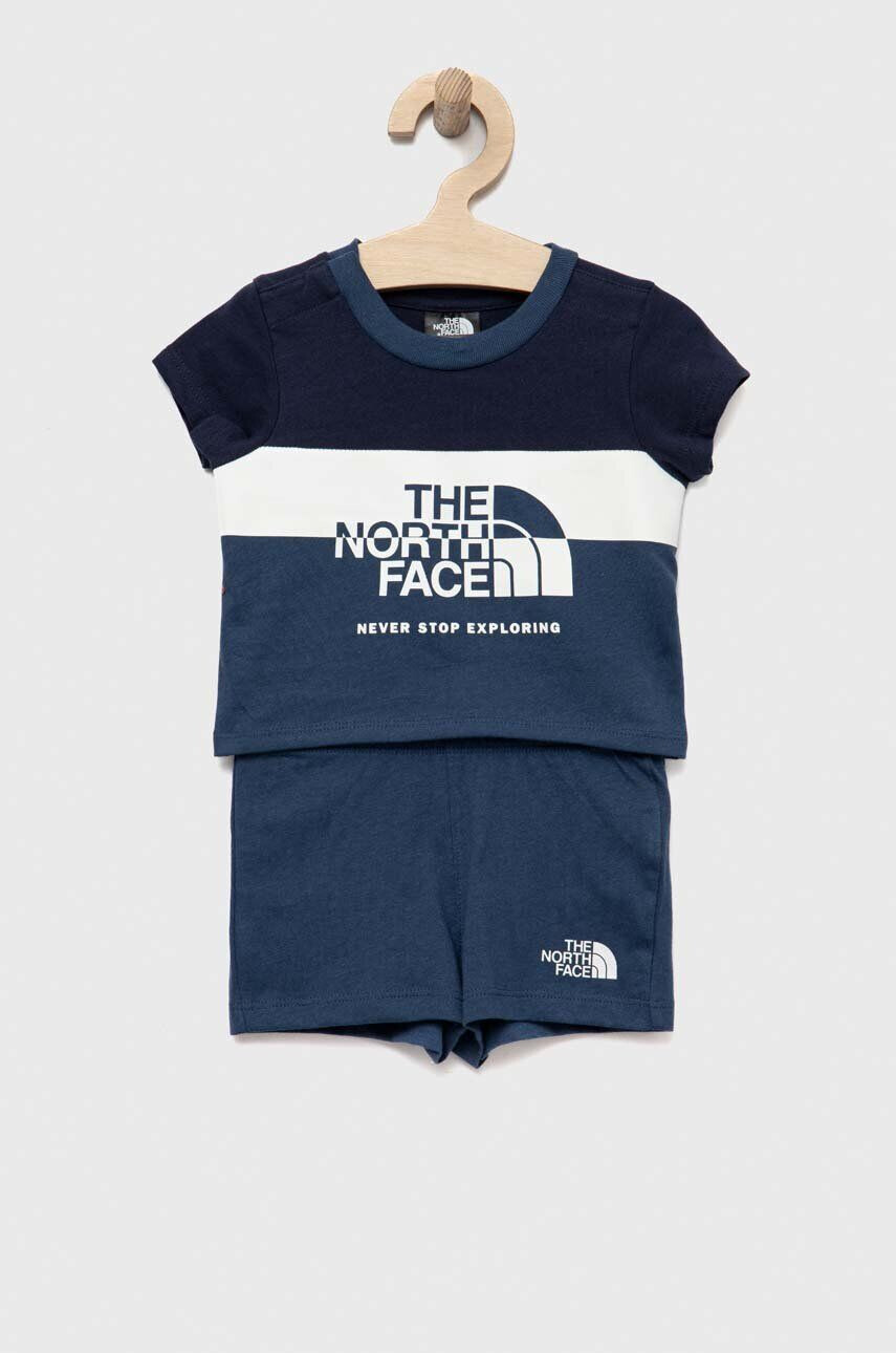 The North Face set de bumbac pentru bebelusi culoarea albastru marin - Pled.ro