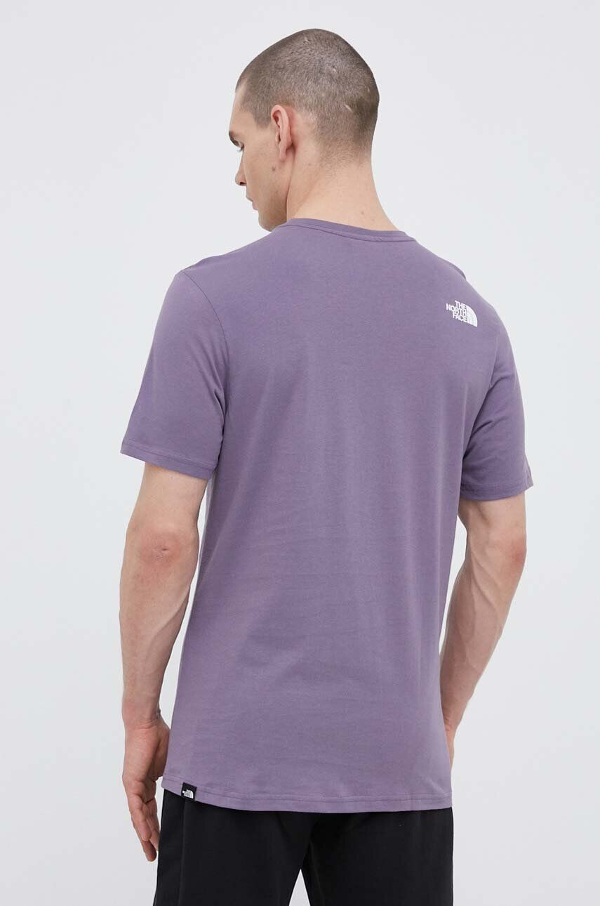 The North Face tricou barbati culoarea violet cu imprimeu - Pled.ro