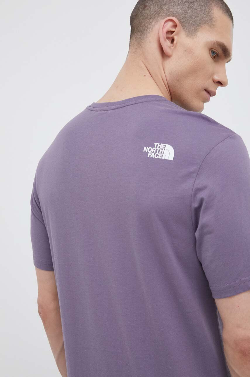 The North Face tricou barbati culoarea violet cu imprimeu - Pled.ro