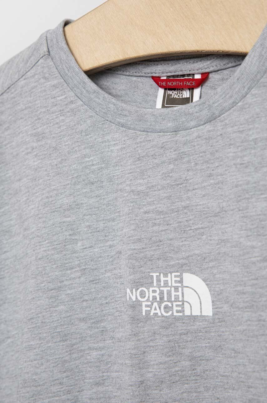 The North Face tricou copii culoarea gri melanj - Pled.ro