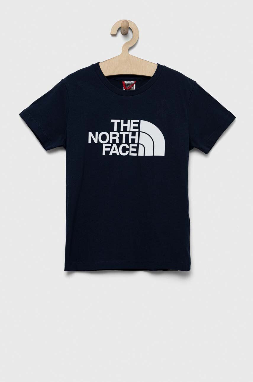 The North Face tricou de bumbac pentru copii culoarea albastru marin cu imprimeu - Pled.ro