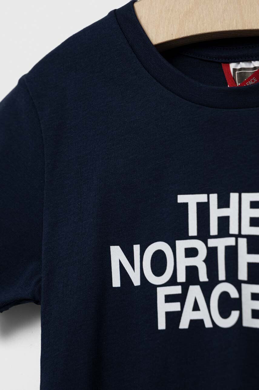 The North Face tricou de bumbac pentru copii culoarea albastru marin cu imprimeu - Pled.ro