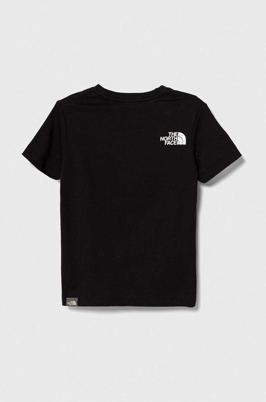 The North Face tricou de bumbac pentru copii culoarea negru cu imprimeu - Pled.ro