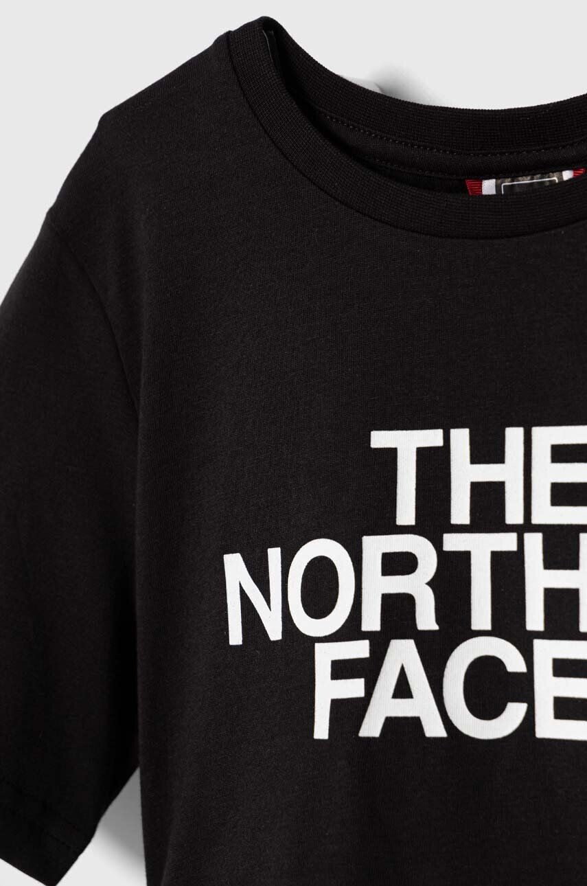 The North Face tricou de bumbac pentru copii G S/S CROP EASY TEE culoarea negru - Pled.ro