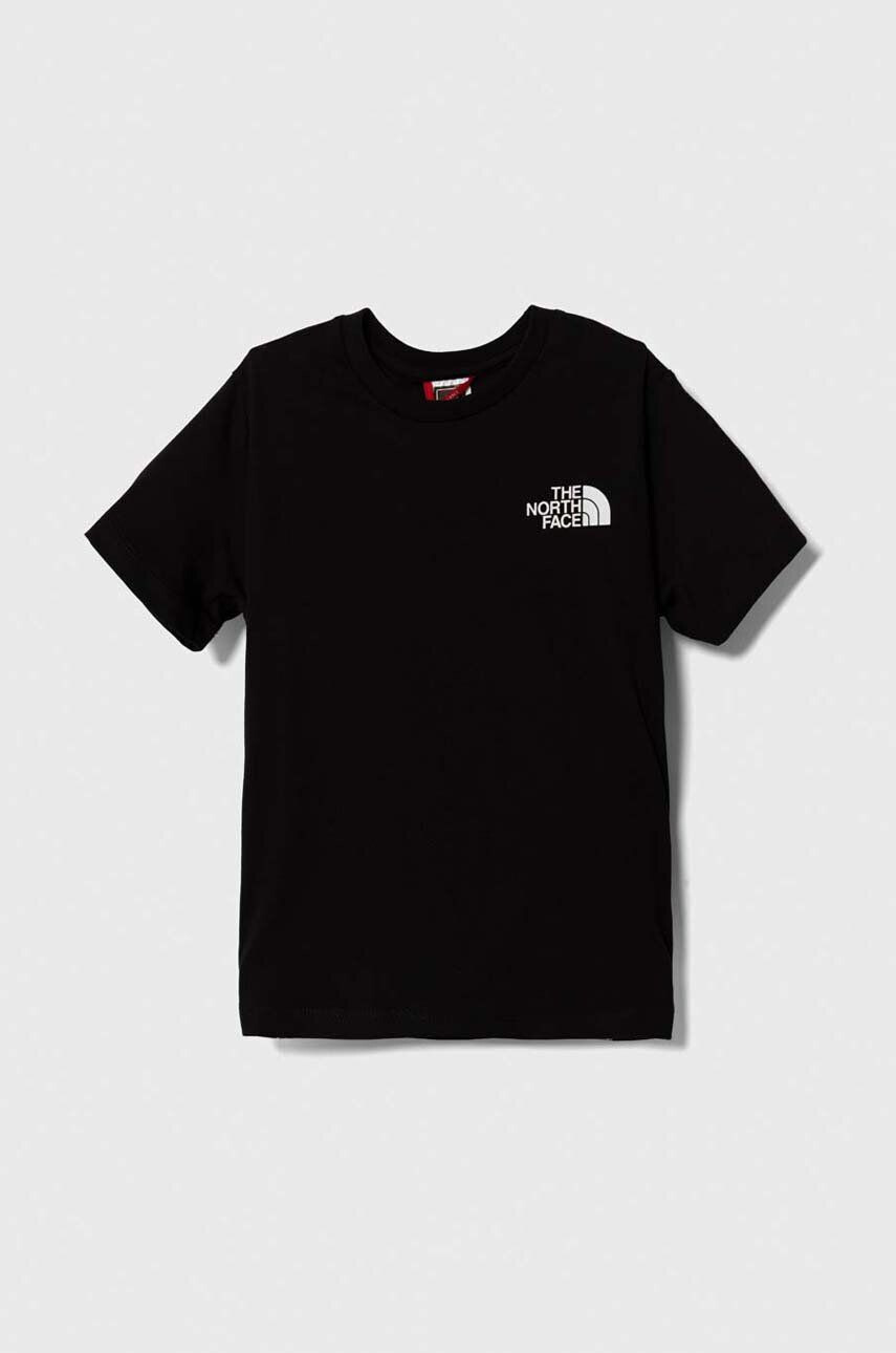 The North Face tricou de bumbac pentru copii S/S SIMPLE DOME TEE culoarea negru cu imprimeu - Pled.ro