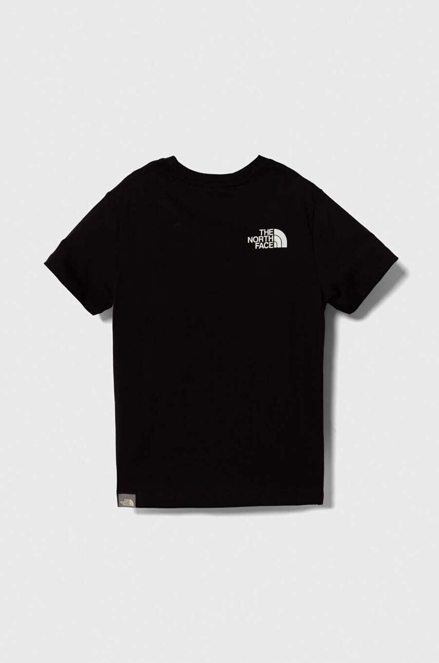 The North Face tricou de bumbac pentru copii S/S SIMPLE DOME TEE culoarea negru cu imprimeu - Pled.ro