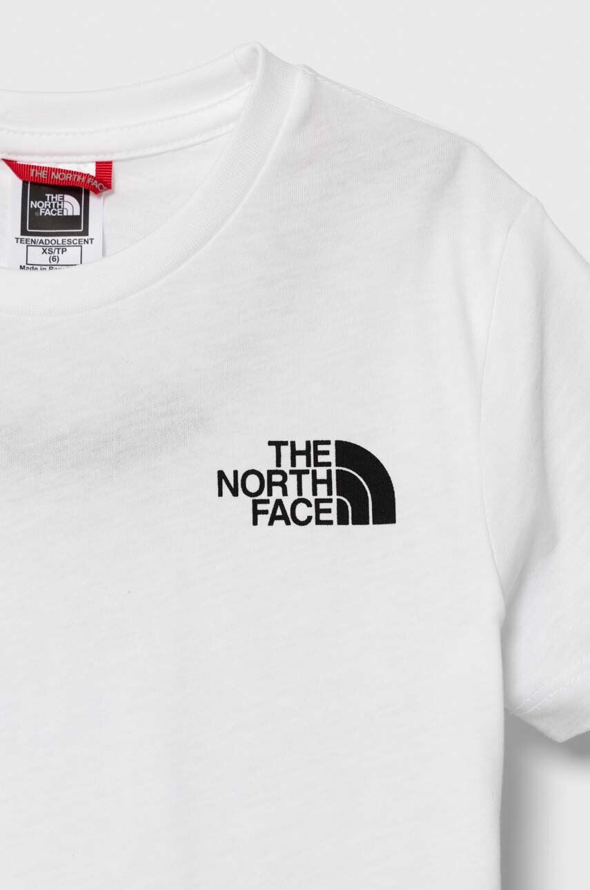 The North Face tricou de bumbac pentru copii S/S SIMPLE DOME TEE culoarea alb cu imprimeu - Pled.ro