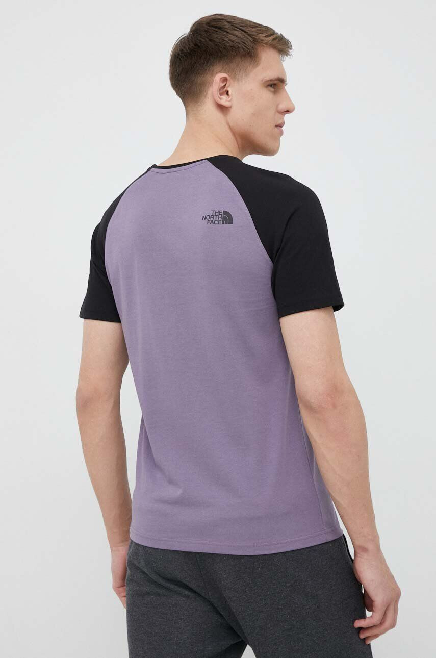 The North Face tricou din bumbac culoarea violet cu imprimeu - Pled.ro