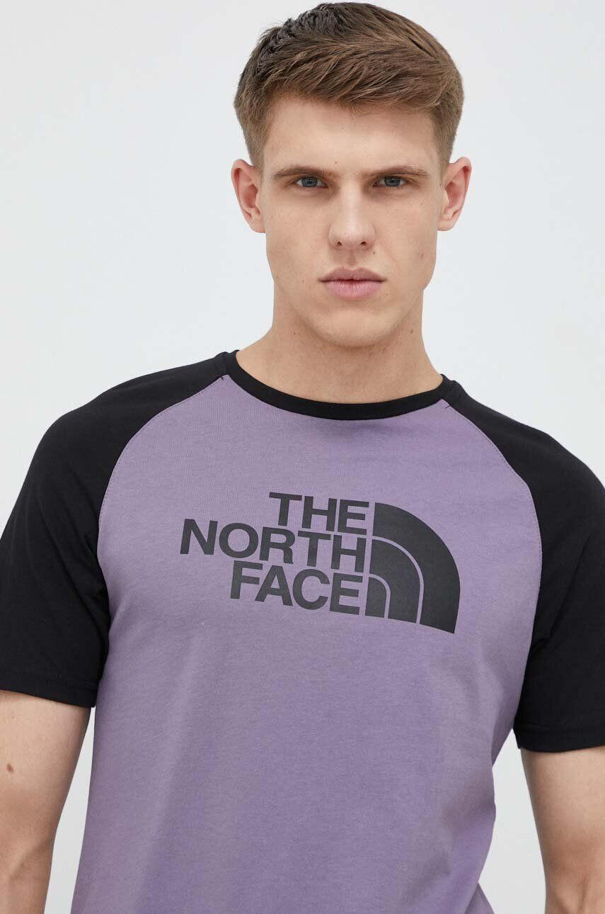 The North Face tricou din bumbac culoarea violet cu imprimeu - Pled.ro