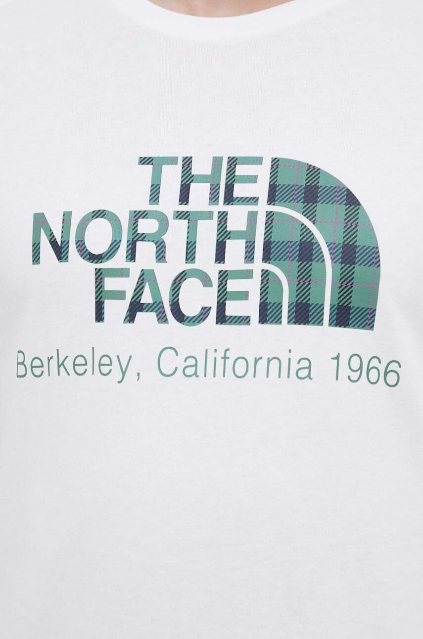 The North Face tricou din bumbac culoarea bej cu imprimeu - Pled.ro