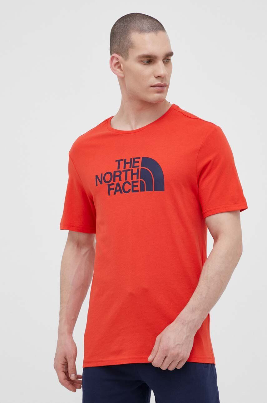 The North Face tricou din bumbac culoarea rosu cu imprimeu - Pled.ro