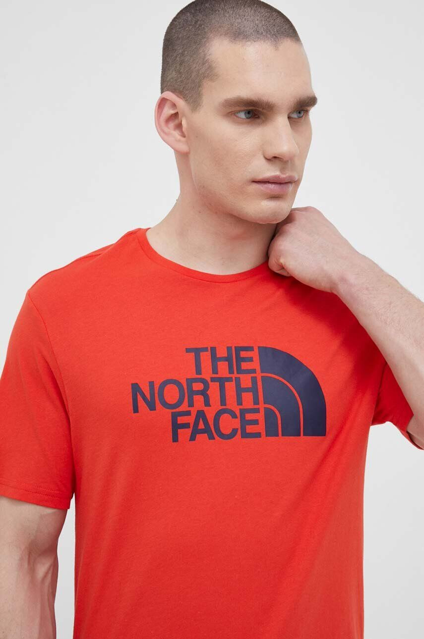 The North Face tricou din bumbac culoarea rosu cu imprimeu - Pled.ro