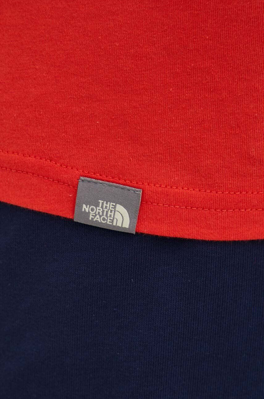 The North Face tricou din bumbac culoarea rosu cu imprimeu - Pled.ro