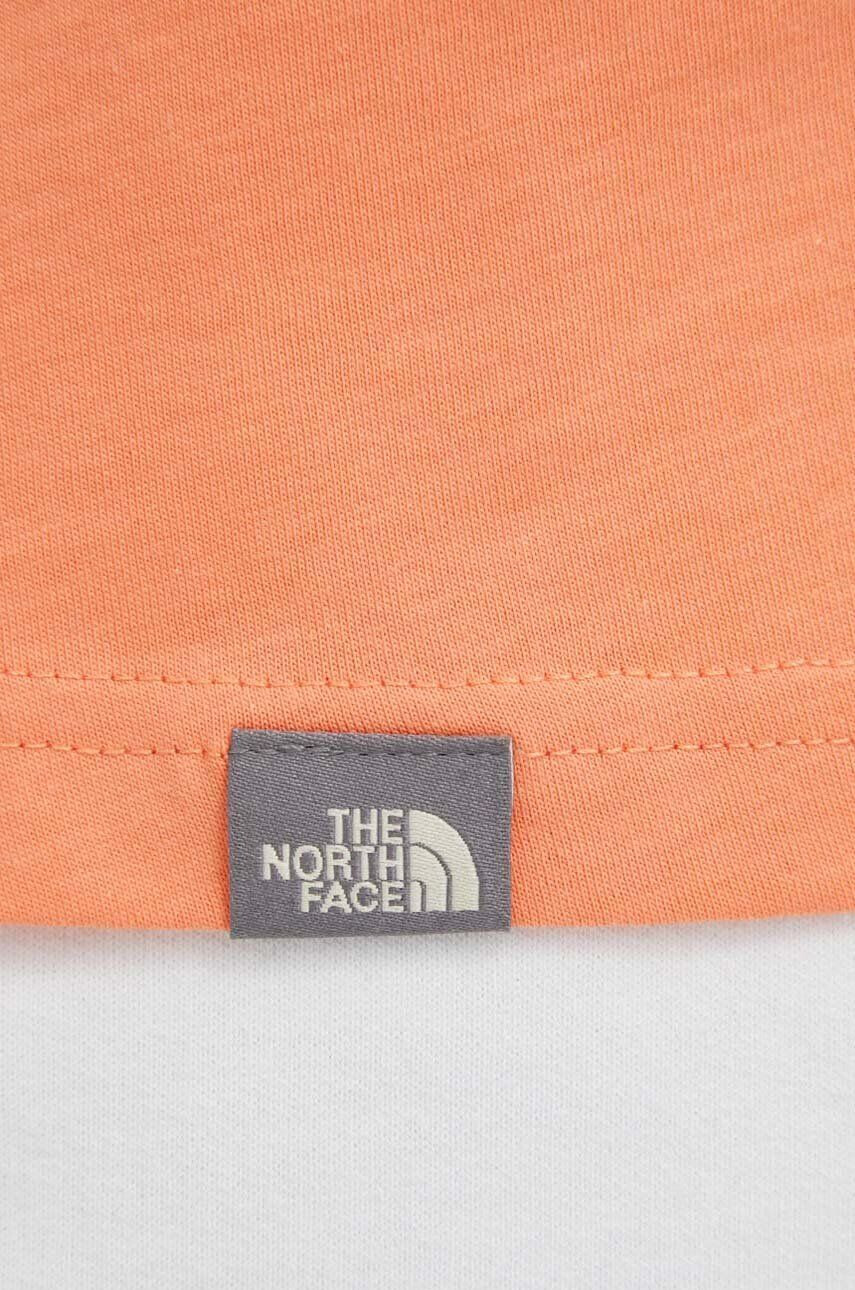 The North Face tricou din bumbac barbati culoarea portocaliu cu imprimeu - Pled.ro