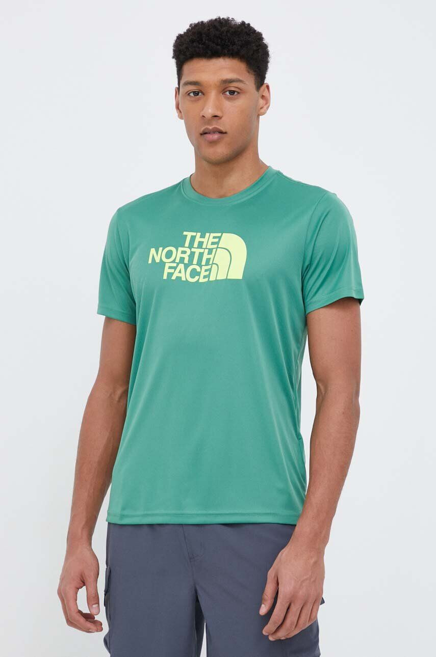 The North Face tricou sport Reaxion Easy culoarea verde cu imprimeu - Pled.ro