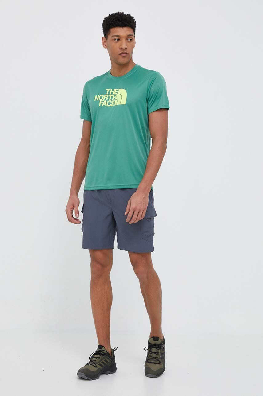 The North Face tricou sport Reaxion Easy culoarea verde cu imprimeu - Pled.ro