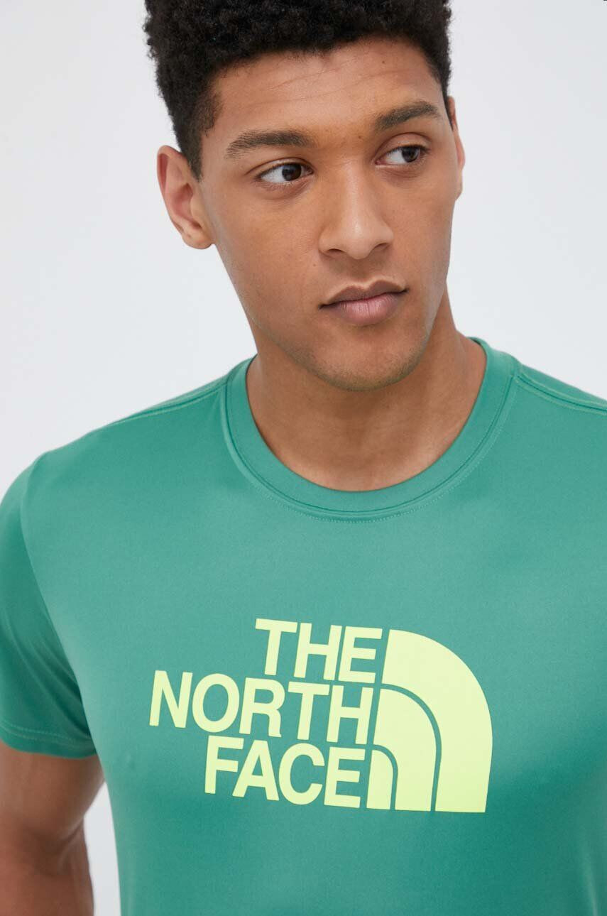 The North Face tricou sport Reaxion Easy culoarea verde cu imprimeu - Pled.ro