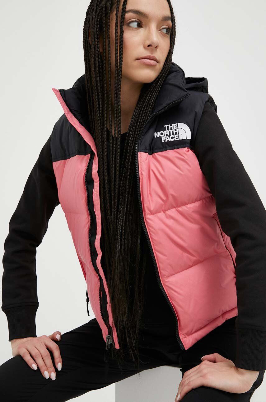 The North Face vesta de puf 1996 RETRO NUPTSE VEST femei culoarea roz de iarna - Pled.ro