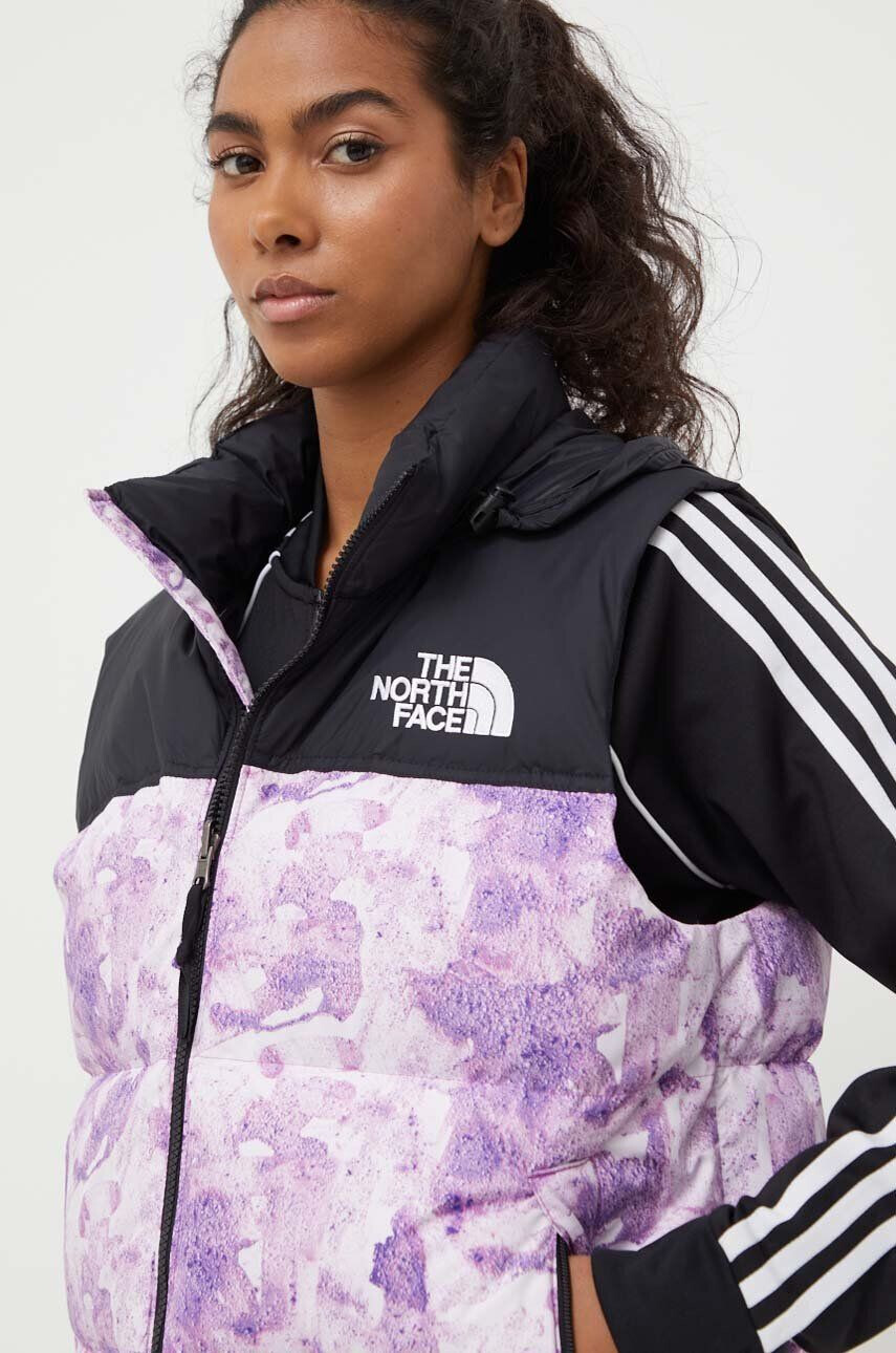 The North Face vesta de puf 1996 RETRO NUPTSE VEST femei culoarea violet de iarna - Pled.ro