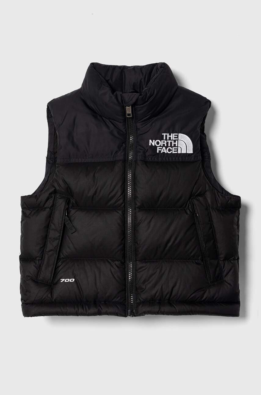 The North Face vesta de puf pentru copii 1996 RETRO NUPTSE VEST culoarea negru - Pled.ro