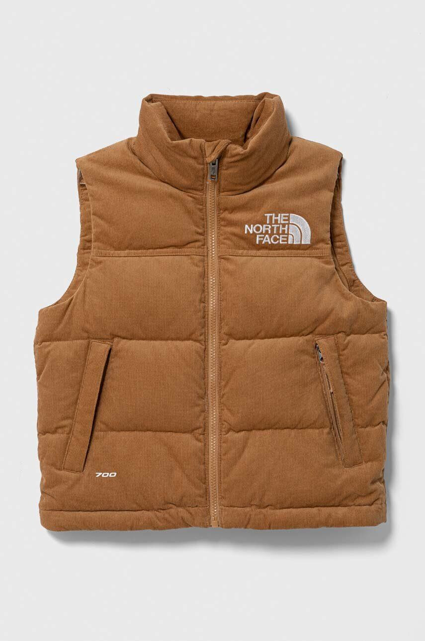 The North Face vesta de puf pentru copii 1996 RETRO NUPTSE VEST culoarea maro - Pled.ro