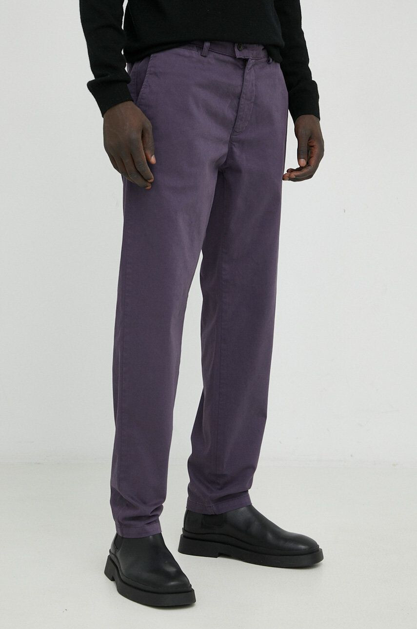 Tiger of Sweden pantaloni Caidon barbati culoarea violet drept - Pled.ro