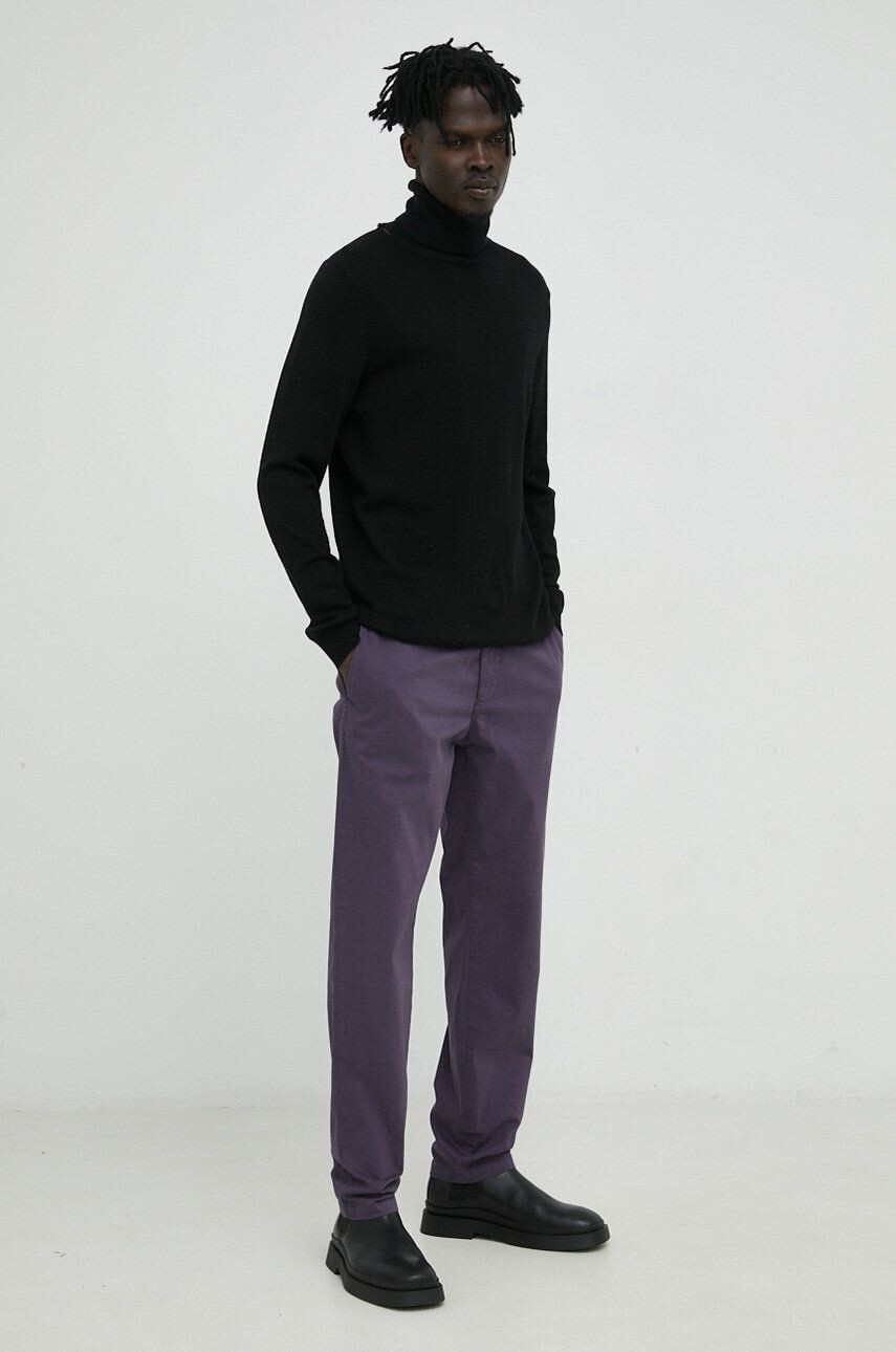 Tiger of Sweden pantaloni Caidon barbati culoarea violet drept - Pled.ro