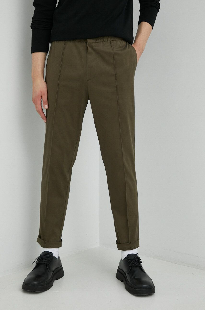 Tiger of Sweden pantaloni Sosa barbati culoarea verde cu fason chinos - Pled.ro