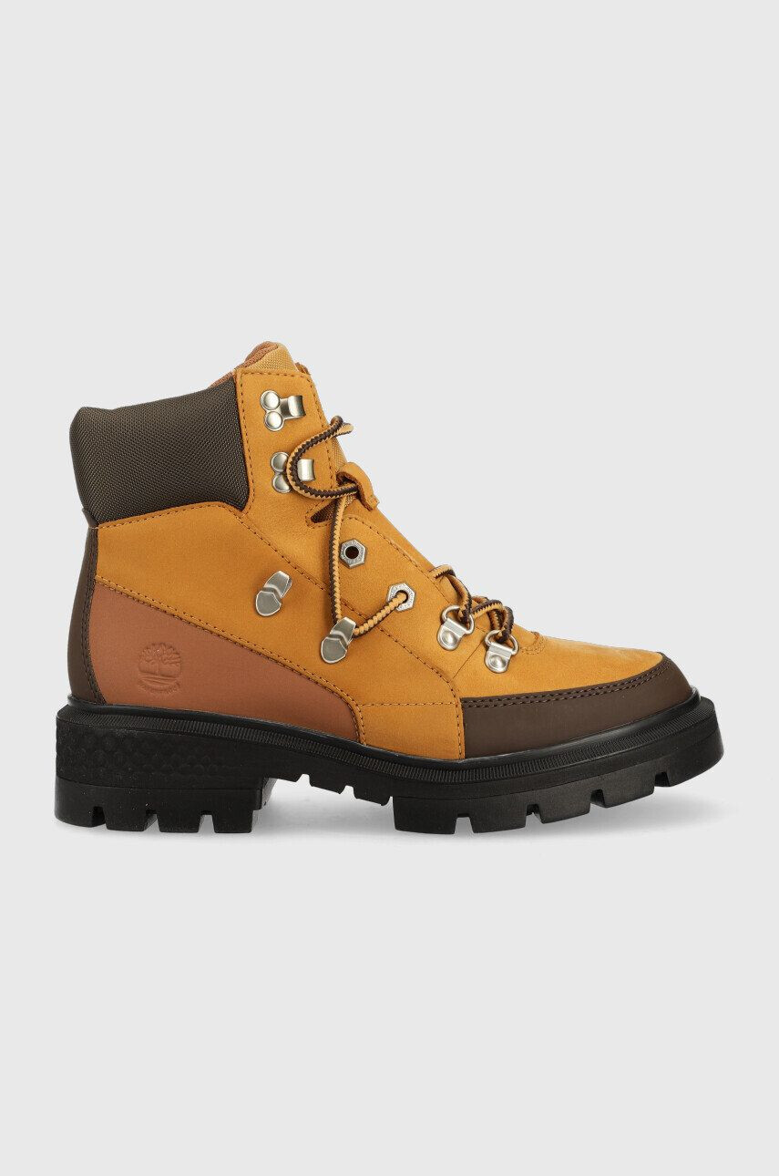 Timberland bocanci Cortina Valley Hiker WP femei culoarea maro cu toc plat - Pled.ro