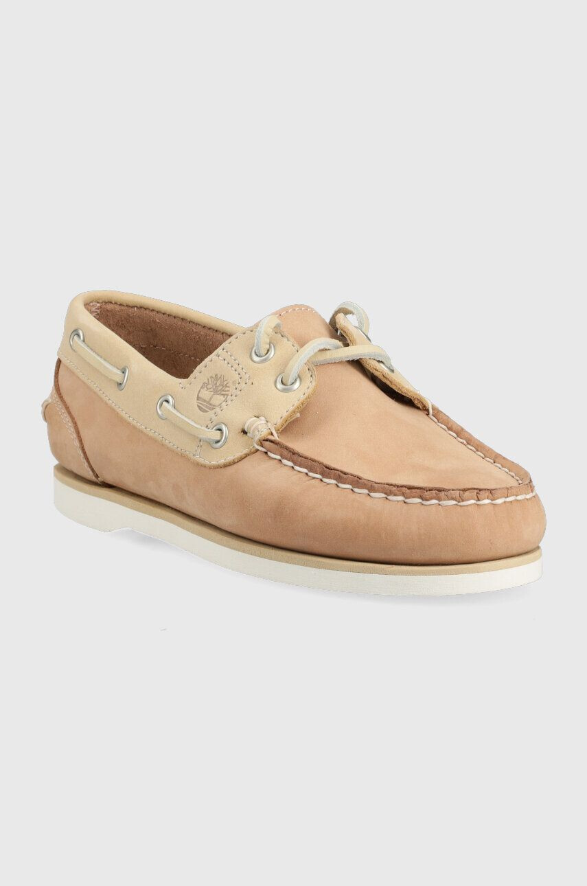 Timberland mocasini Classic Boat femei culoarea bej cu toc plat TB0A5PWBDR11 - Pled.ro