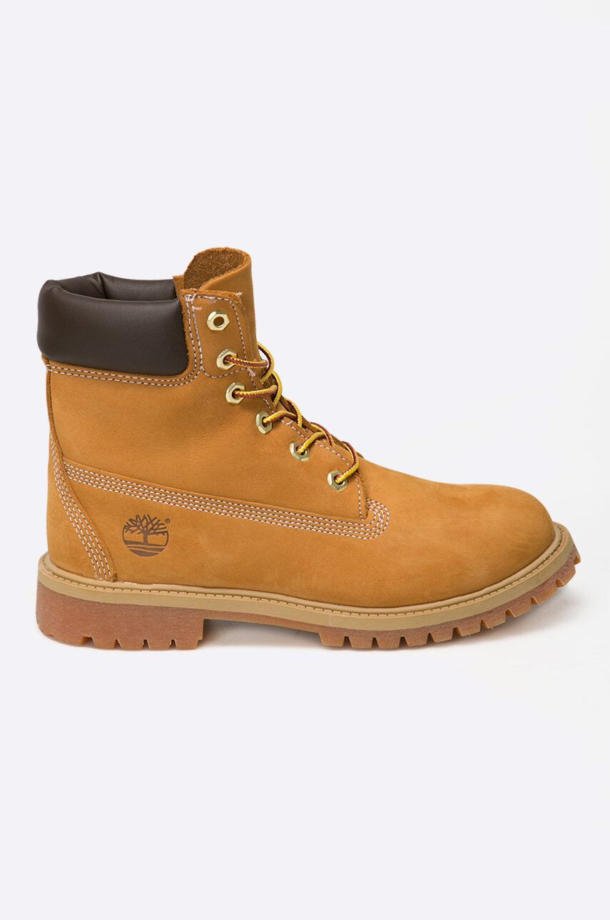 Timberland botine PREMIUM WATERPROOF BOOT femei culoarea maro cu toc plat izolare usoara 12909-WheatYello - Pled.ro