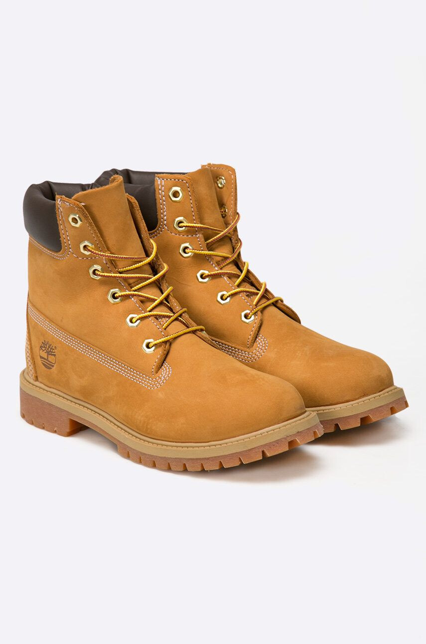 Timberland botine PREMIUM WATERPROOF BOOT femei culoarea maro cu toc plat izolare usoara 12909-WheatYello - Pled.ro