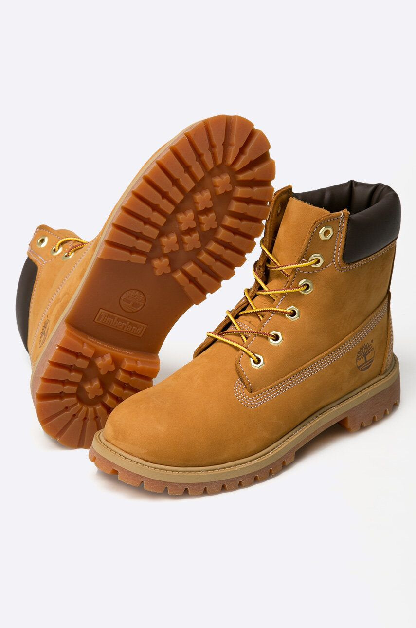 Timberland botine PREMIUM WATERPROOF BOOT femei culoarea maro cu toc plat izolare usoara 12909-WheatYello - Pled.ro