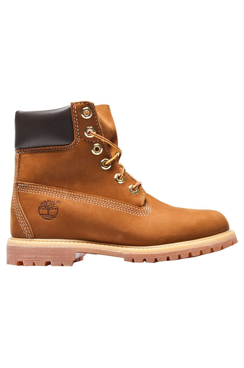 Timberland botine PREMIUM femei culoarea maro cu toc plat 10360-RustBrown - Pled.ro