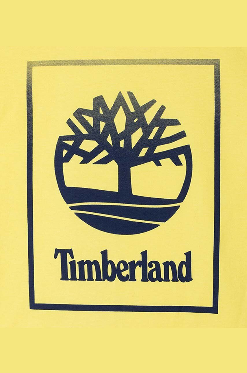 Timberland tricou de bumbac pentru copii culoarea galben cu imprimeu - Pled.ro