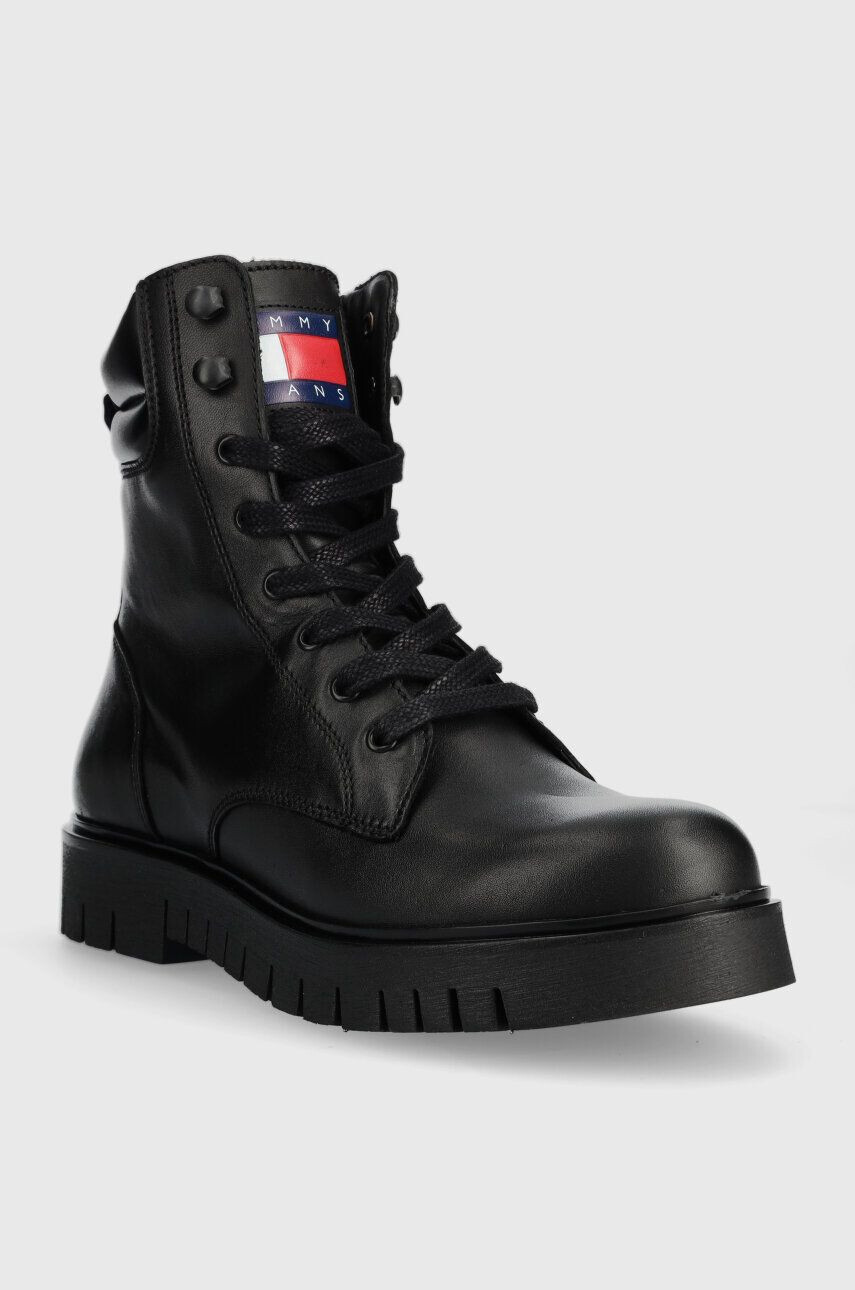 Tommy Jeans bocanci TJW LACE UP BOOT femei culoarea negru cu platforma EN0EN02314 - Pled.ro