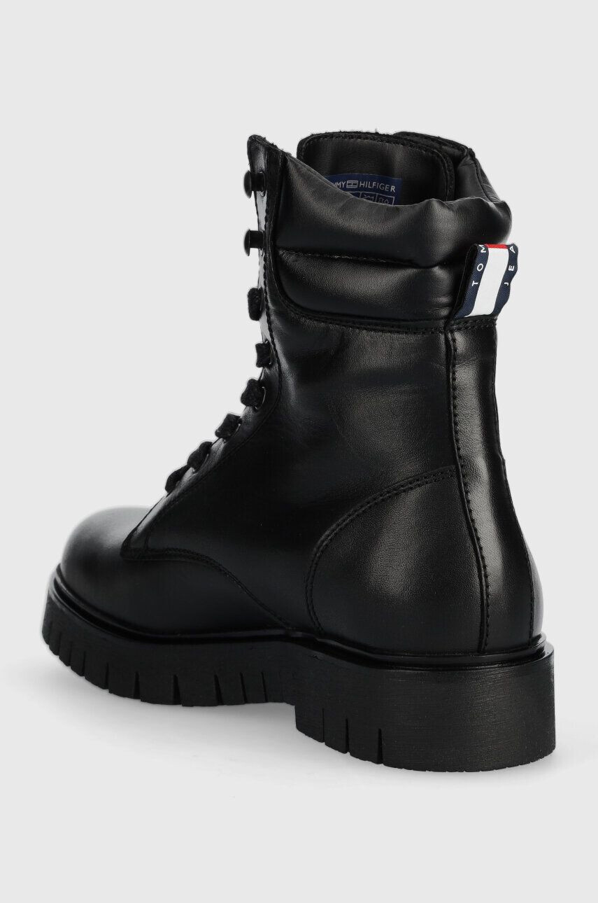 Tommy Jeans bocanci TJW LACE UP BOOT femei culoarea negru cu platforma EN0EN02314 - Pled.ro