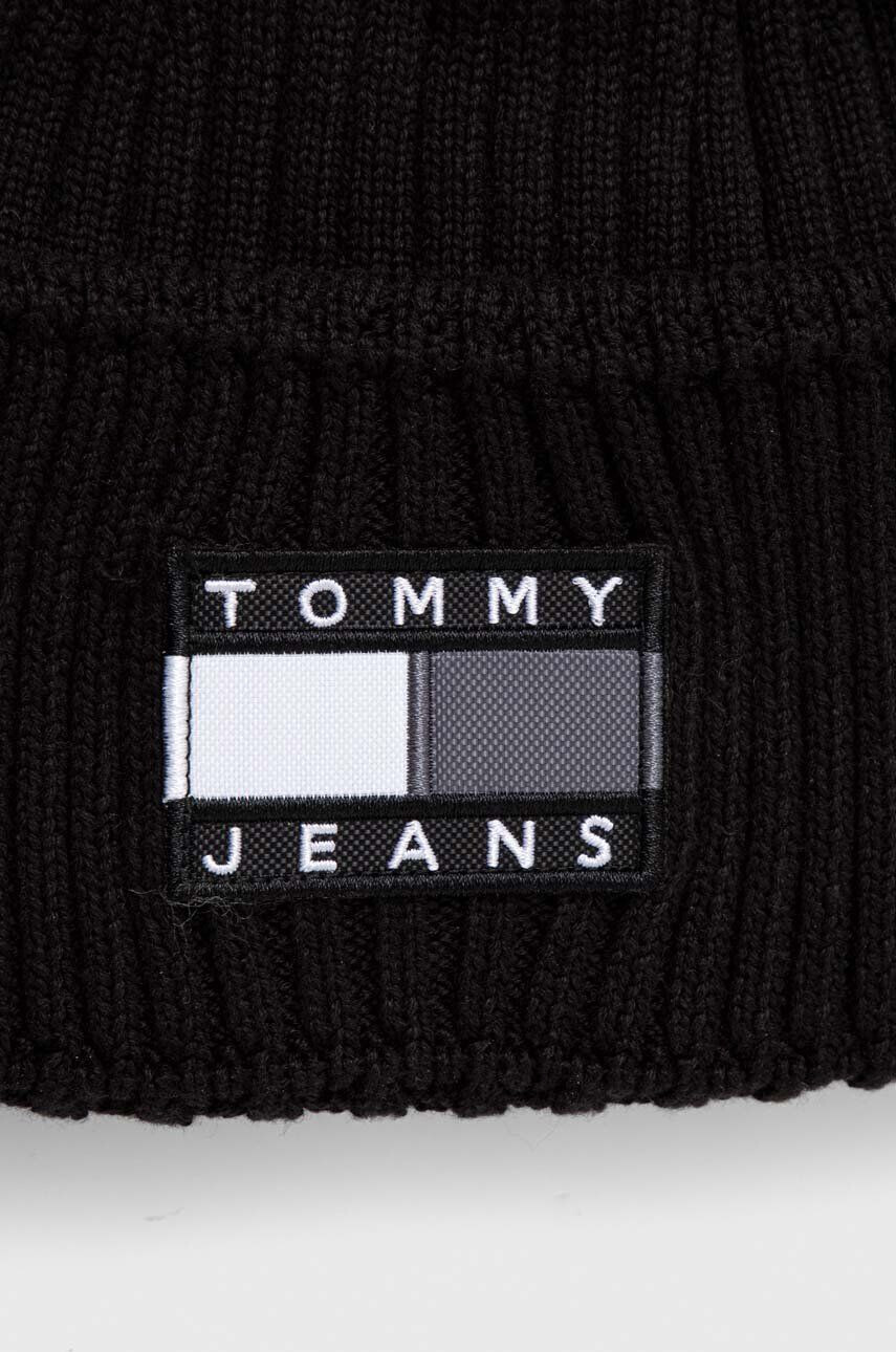 Tommy Jeans caciula culoarea negru din tricot gros - Pled.ro