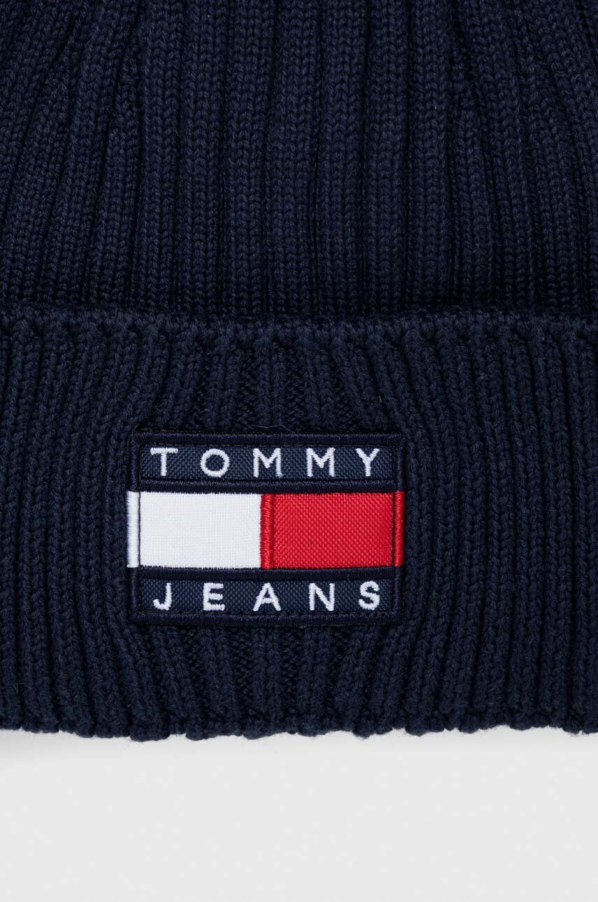 Tommy Jeans caciula culoarea albastru marin din tricot gros - Pled.ro