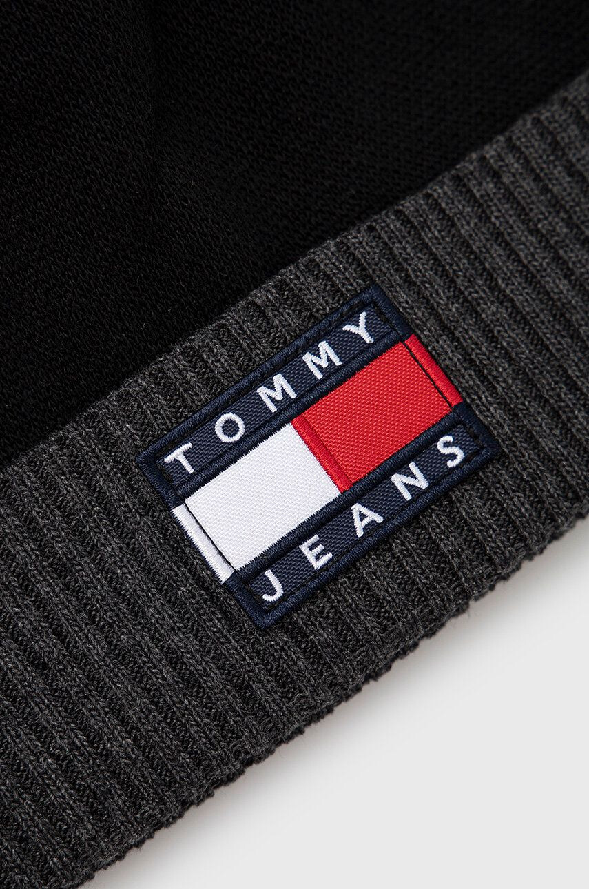 Tommy Jeans caciula culoarea negru din tesatura neteda - Pled.ro