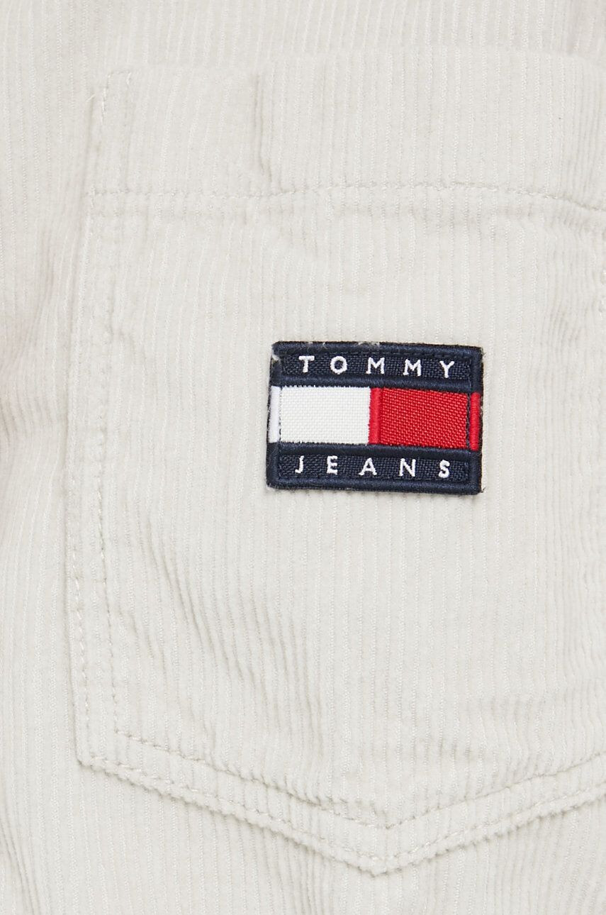 Tommy Jeans camasa din bumbac femei culoarea bej cu guler clasic relaxed - Pled.ro