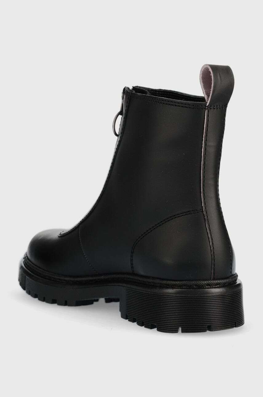 Tommy Jeans cizme de piele Zip Boot femei culoarea negru cu toc plat - Pled.ro