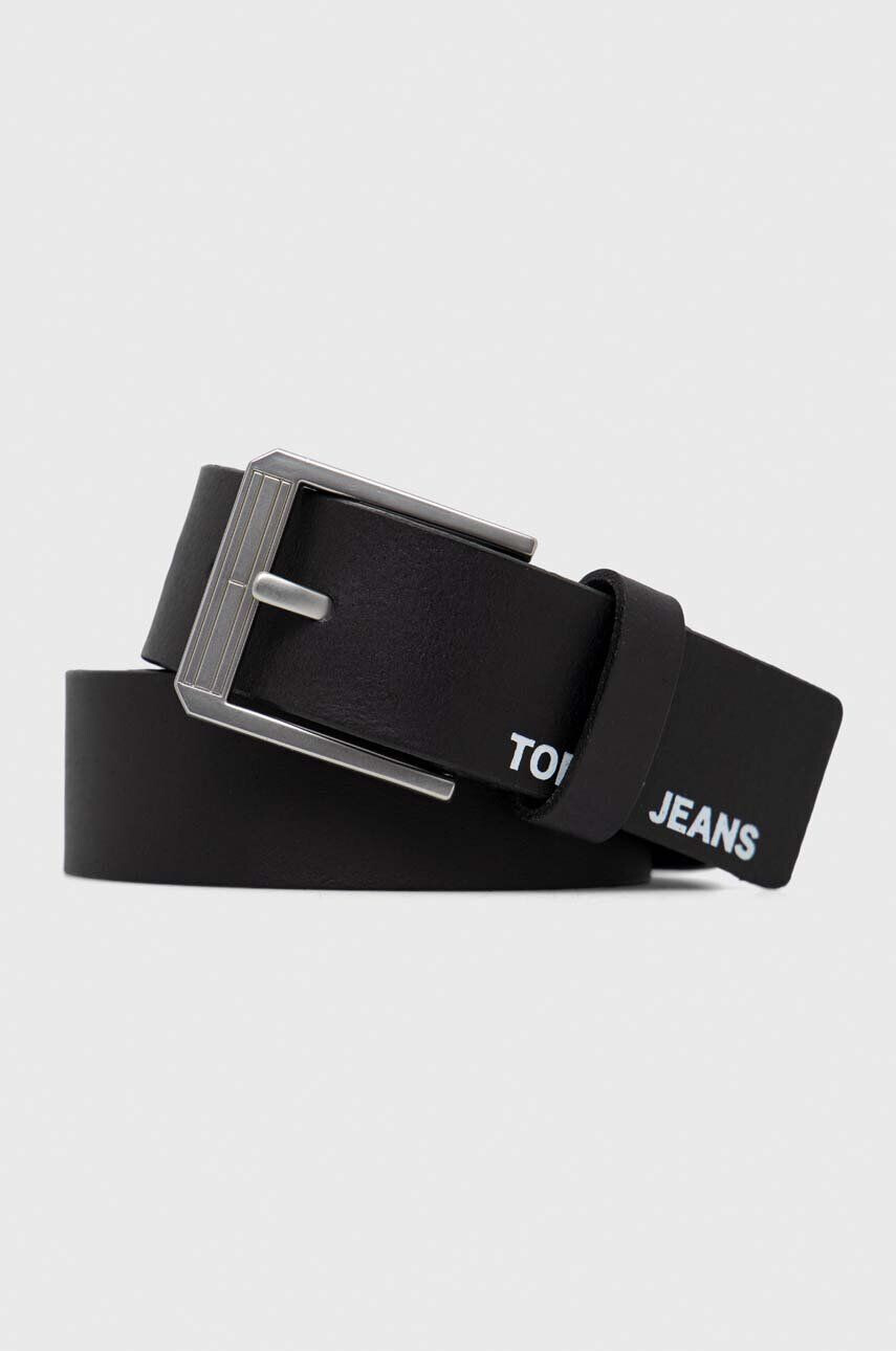 Tommy Jeans curea de piele barbati culoarea negru - Pled.ro