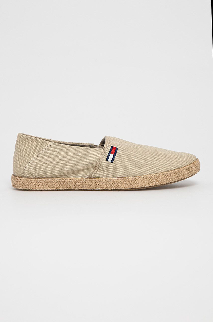 Tommy Jeans espadrile culoarea bej cu platforma - Pled.ro