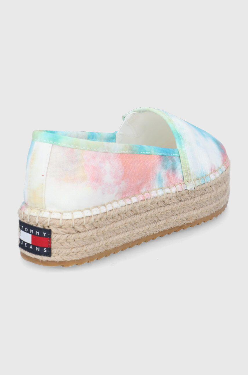 Tommy Jeans espadrile culoarea bej cu platforma - Pled.ro