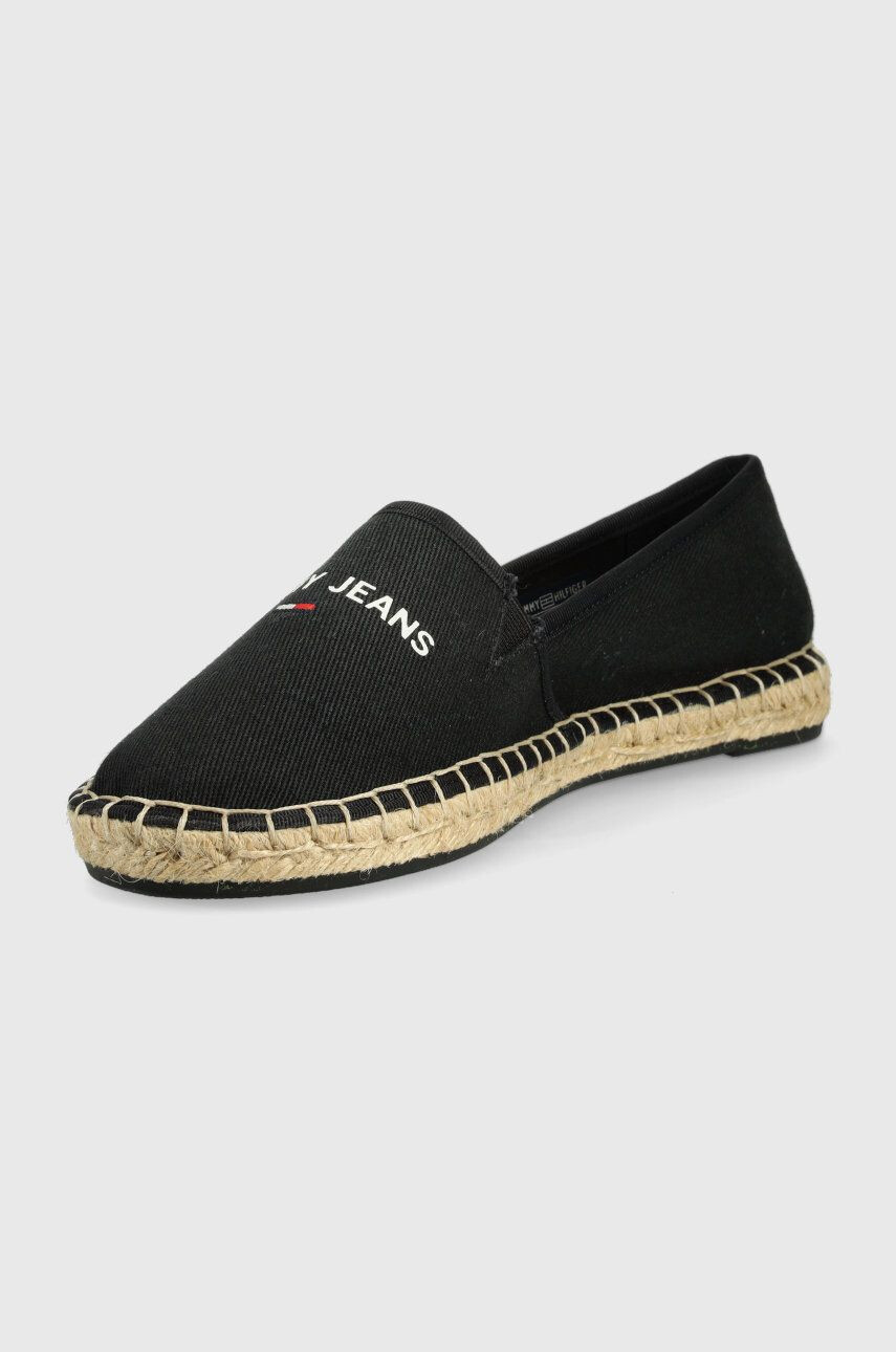 Tommy Jeans espadrile culoarea negru - Pled.ro