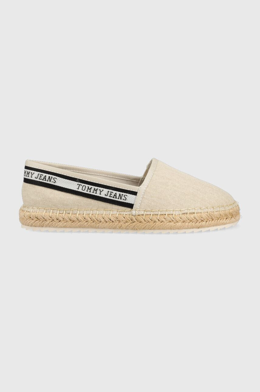 Tommy Jeans espadrile TJW FLATFORM WEBBING culoarea bej EN0EN02362 - Pled.ro