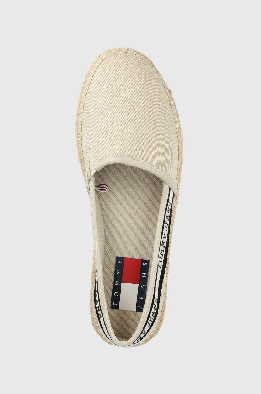 Tommy Jeans espadrile TJW FLATFORM WEBBING culoarea bej EN0EN02362 - Pled.ro