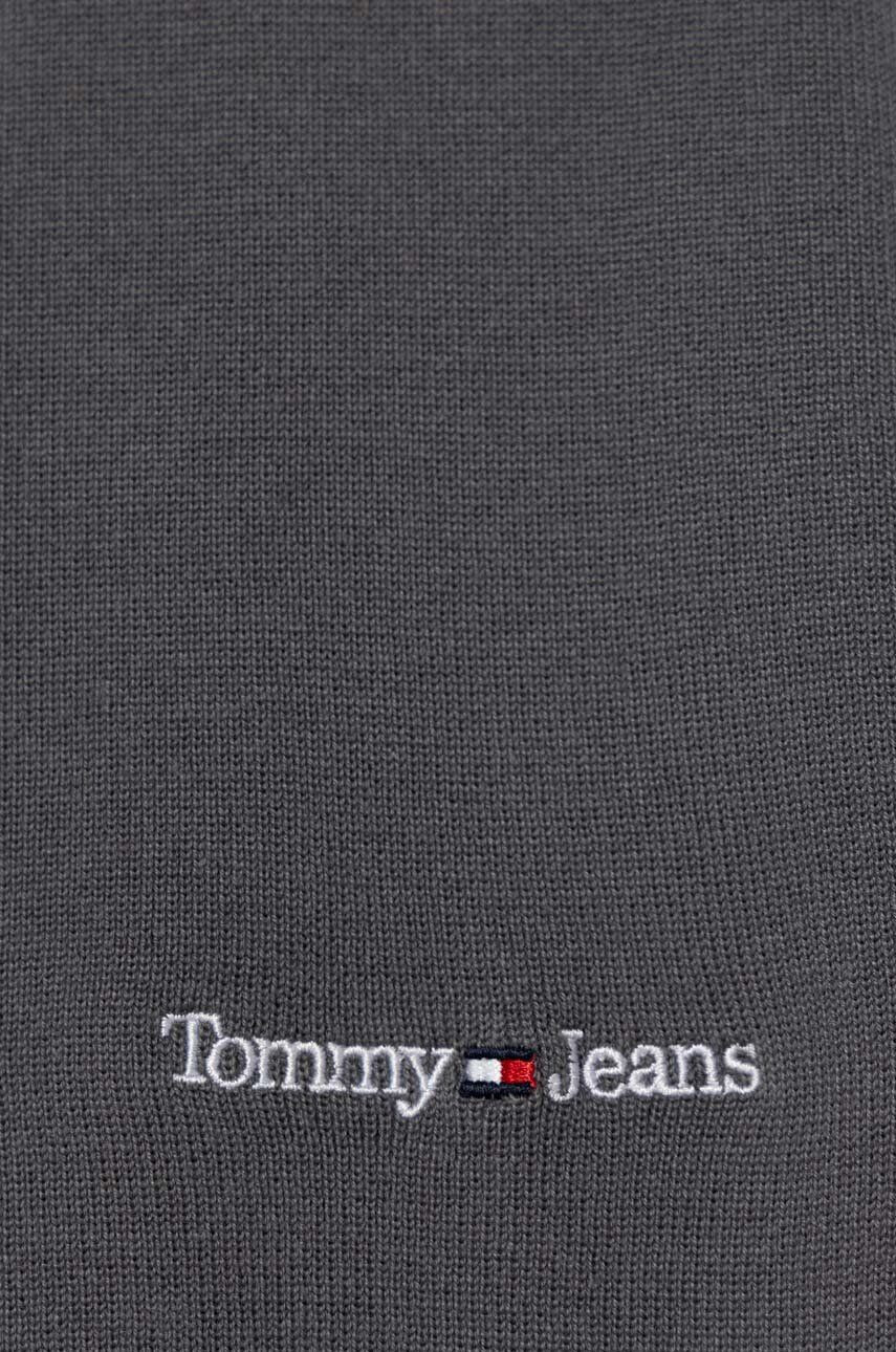 Tommy Jeans fular barbati culoarea gri cu imprimeu - Pled.ro