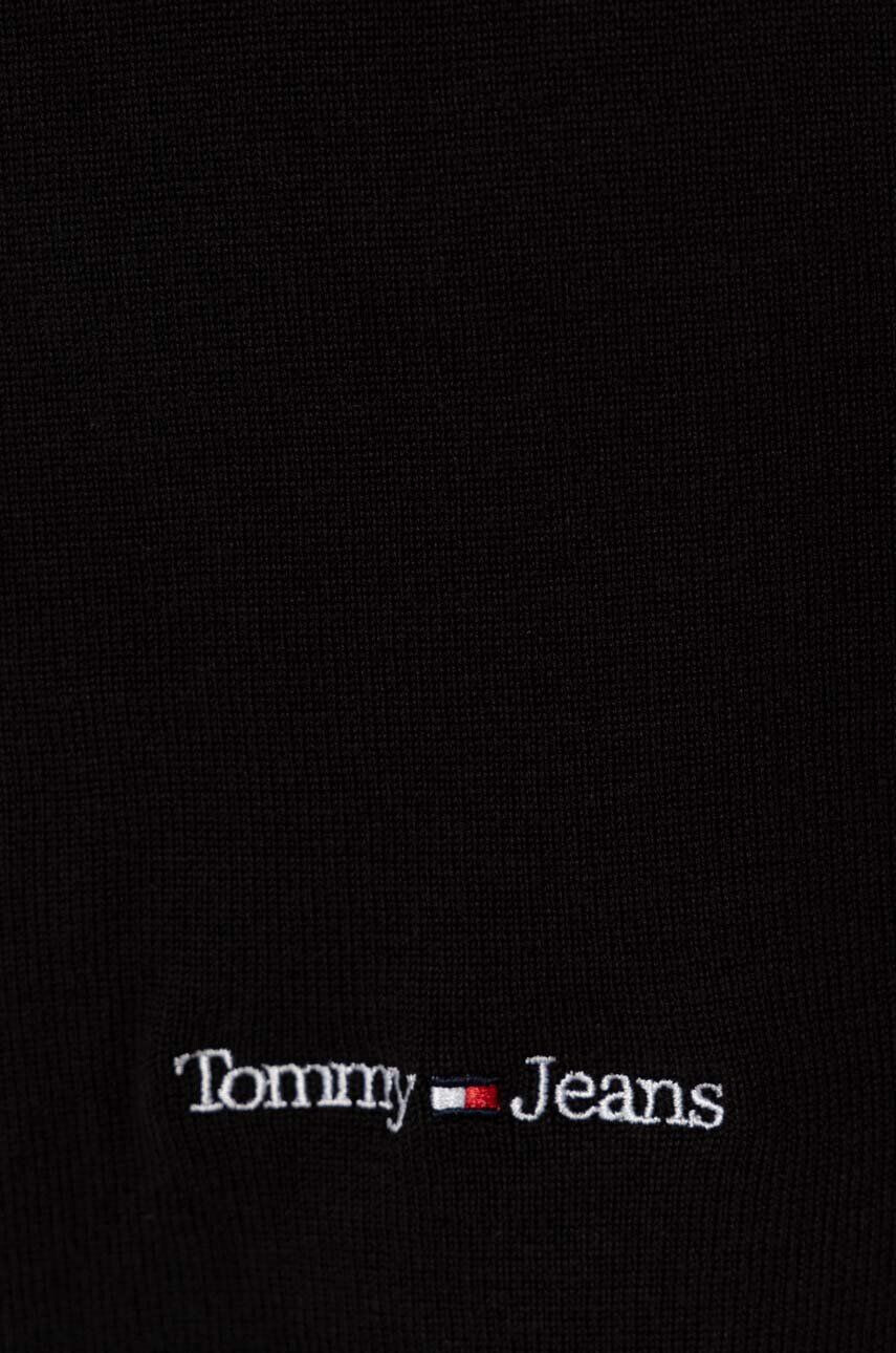 Tommy Jeans fular barbati culoarea negru cu imprimeu - Pled.ro